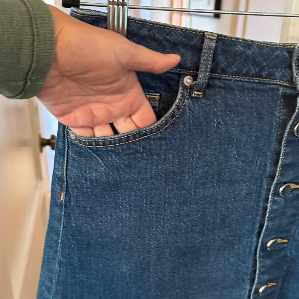 H&M Denim Button-Front Skirt Size 10 - Picture 3 of 7